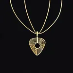 golden guitar pick necklace image